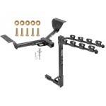 Trailer Tow Hitch w/ 4 Bike Rack For 15-21 Lexus NX200t tilt away adult or child arms fold down carrier