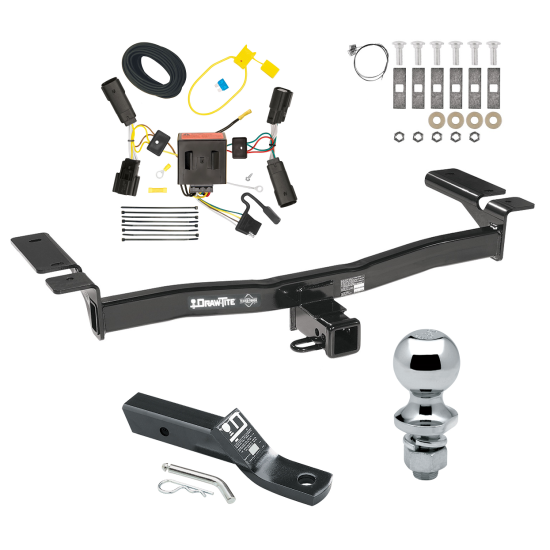 Trailer Tow Hitch For 11-14 Ford Edge Except Sport Complete Package w/ Wiring and 1-7/8" Ball