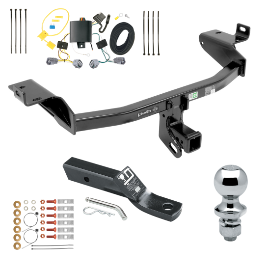 Trailer Tow Hitch For 19-23 Jeep Cherokee Complete Package w/ Wiring and 1-7/8" Ball