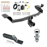 Trailer Tow Hitch For 14-18 Jeep Cherokee Complete Package w/ Wiring and 1-7/8" Ball