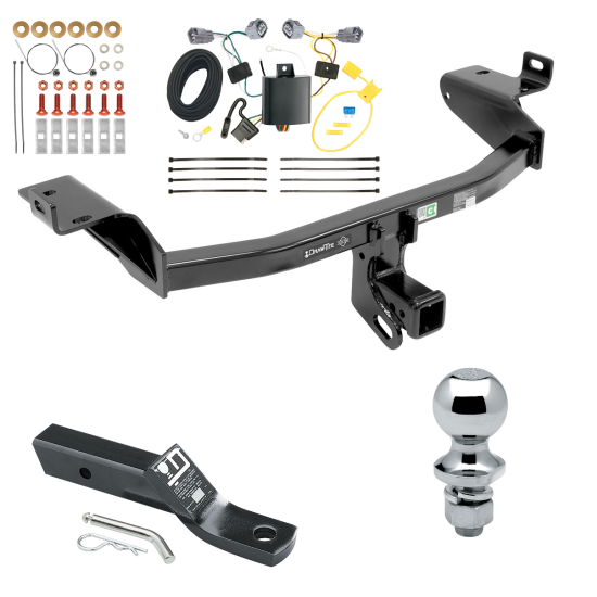 Trailer Tow Hitch For 14-18 Jeep Cherokee Complete Package w/ Wiring and 1-7/8" Ball