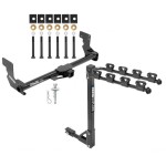 Trailer Tow Hitch w/ 4 Bike Rack For 16-23 Mercedes-Benz Metris tilt away adult or child arms fold down carrier
