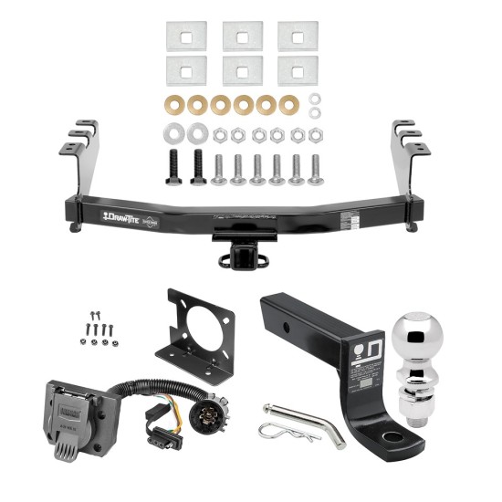 Trailer Hitch Package w/ Wiring For 14-18 Chevy Silverado GMC Sierra 2019 Legacy and Limited w/ 2-5/16" Ball 4" Drop Mount 7-Way Pin Blade RV Class 4