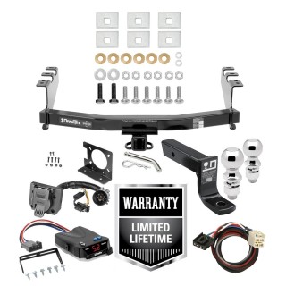 Trailer Hitch Tow Package w/ Tekonsha P3 Brake Control For 14-19 Chevy Silverado GMC Sierra 1500 w/ Wiring Dual 2" and 2- 5/16" Ball 4" Drop Mount Prodigy 7-Way Pin Blade RV Controller