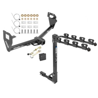 Trailer Tow Hitch w/ 4 Bike Rack For 15-23 Jeep Renegade tilt away adult or child arms fold down carrier w/ Lock and Cover