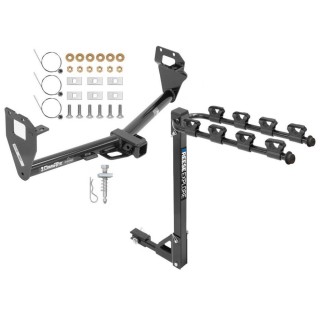 Trailer Tow Hitch w/ 4 Bike Rack For 15-23 Jeep Renegade tilt away adult or child arms fold down carrier