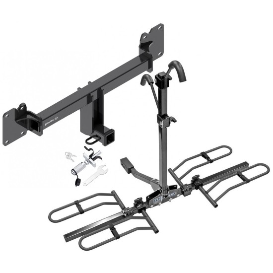 Trailer Tow Hitch For 17-24 Jaguar F-Pace Platform Style 2 Bike Rack w/ Anti Rattle Hitch Lock