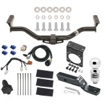 Complete Tow Package For 13-21 Nissan Pathfinder 14-21 Infiniti QX60 w/ 7-Way RV Wiring Harness Kit 2" Ball and Mount Bracket 2" Receiver Class 3