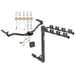 Trailer Tow Hitch w/ 4 Bike Rack For 11-19 Ford Explorer tilt away adult or child arms fold down carrier w/ Lock and Cover