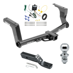 Trailer Tow Hitch For 16-17 Subaru Crosstrek Hybrid Complete Package w/ Wiring and 1-7/8" Ball