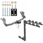 Trailer Tow Hitch w/ 4 Bike Rack For 11-24 Mitsubishi Outlander Sport RVR tilt away adult or child arms fold down carrier