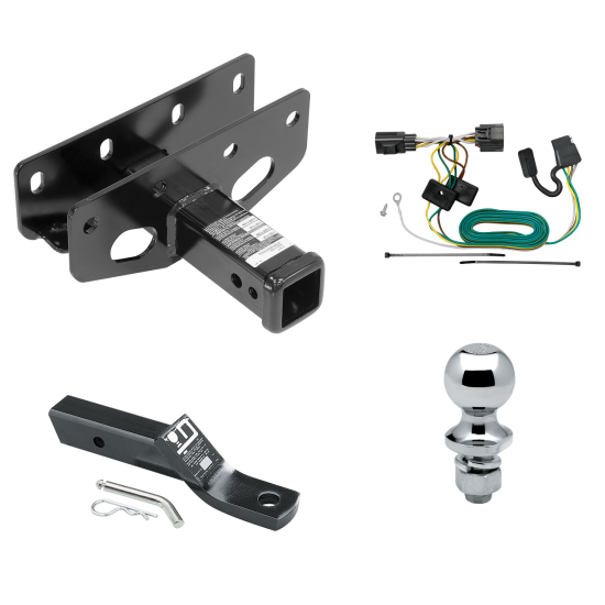 Trailer Tow Hitch For 07-18 Jeep Wrangler JK Except w/Right Hand Drive & Limited Edition Complete Package w/ Wiring and 1-7/8" Ball