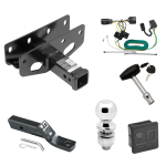 Trailer Tow Hitch For 07-18 Jeep Wrangler JK Except Right Hand Drive Deluxe Package Wiring 2" Ball and Lock