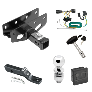 Trailer Tow Hitch For 07-18 Jeep Wrangler JK Except Right Hand Drive Deluxe Package Wiring 2" Ball and Lock