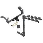 Trailer Tow Hitch w/ 4 Bike Rack For 14-17 Volvo XC60 tilt away adult or child arms fold down carrier w/ Lock and Cover