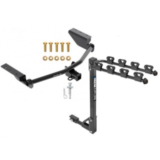 Trailer Tow Hitch w/ 4 Bike Rack For 13-18 Toyota RAV4 tilt away adult or child arms fold down carrier