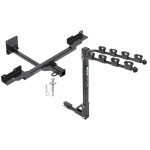 Trailer Tow Hitch w/ 4 Bike Rack For 12-19 Mercedes-Benz GLE350 ML350 tilt away adult or child arms fold down carrier