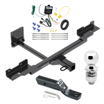 Trailer Tow Hitch For 12-15 Mercedes-Benz ML350 16-19 GLE350 without Active Curve System Complete Package w/ Wiring and 2" Ball