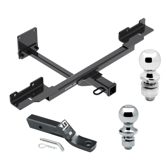 Trailer Tow Hitch For 12-15 Mercedes-Benz ML350 16-19 GLE350 without Active Curve System Receiver w/ 1-7/8" and 2" Ball