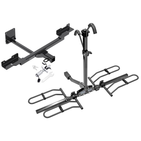 Trailer Tow Hitch For 12-19 Mercedes-Benz GLE350 ML350 Platform Style 2 Bike Rack w/ Anti Rattle Hitch Lock