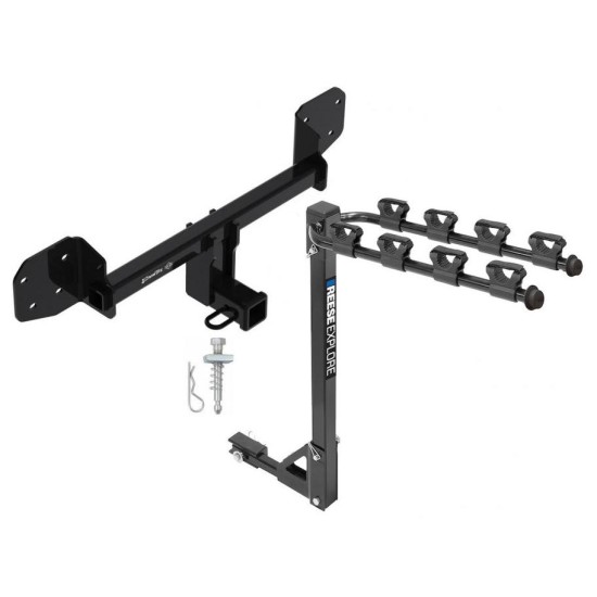 Trailer Tow Hitch w/ 4 Bike Rack For 10-19 Subaru Outback Wagon Except Sport tilt away adult or child arms fold down carrier