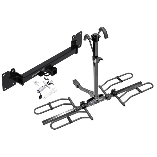 Trailer Tow Hitch For 18-23 Land Rover Range Rover Velar Platform Style 2 Bike Rack w/ Anti Rattle Hitch Lock