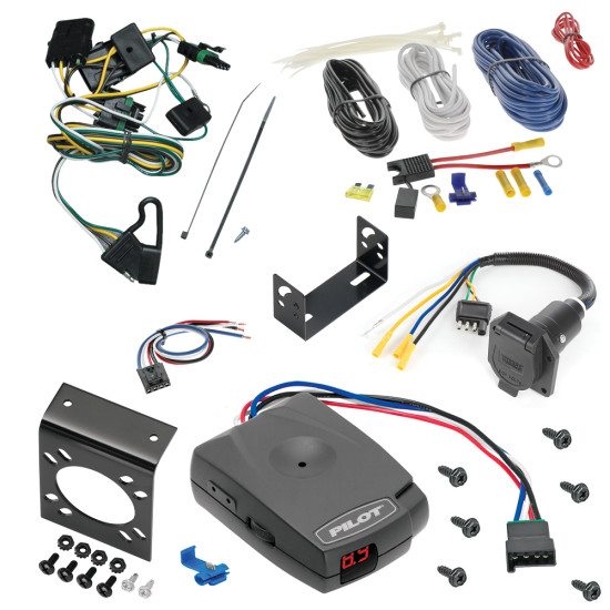 For 1997-1997 Jeep Wrangler 7-Way RV Wiring + Pro Series Pilot Brake Control + Generic BC Wiring Adapter By Tekonsha