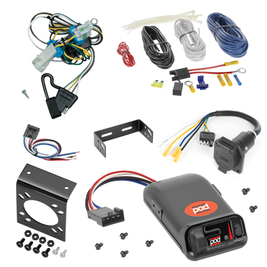 For 1998-2000 Isuzu Hombre 7-Way RV Wiring + Pro Series POD Brake Control + Generic BC Wiring Adapter By Tekonsha