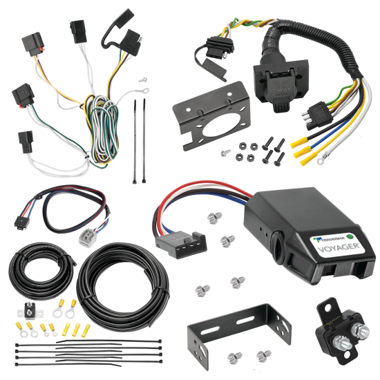 For 2011-2013 Jeep Grand Cherokee 7-Way RV Wiring + Tekonsha Voyager Brake Control + Plug & Play BC Adapter By Tekonsha