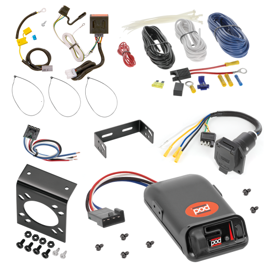 For 2007-2013 Mitsubishi Outlander 7-Way RV Wiring + Pro Series POD Brake Control + Generic BC Wiring Adapter (Excludes: Outlander Sport or PHEV Models) By Tekonsha