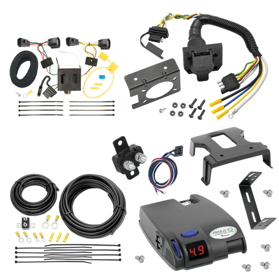 For 2008-2012 Jeep Liberty 7-Way RV Wiring + Tekonsha Primus IQ Brake Control By Tekonsha