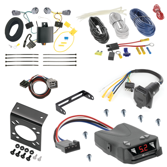 For 2014-2018 Jeep Cherokee 7-Way RV Wiring + Tekonsha Brakeman IV Brake Control + Plug & Play BC Adapter By Tekonsha