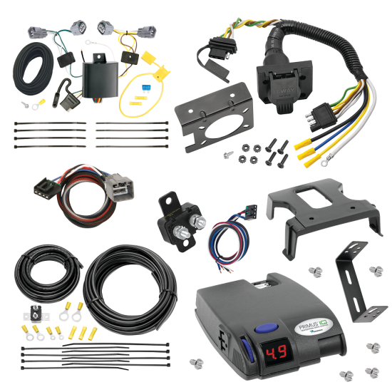 For 2014-2018 Jeep Cherokee 7-Way RV Wiring + Tekonsha Primus IQ Brake Control + Plug & Play BC Adapter By Tekonsha