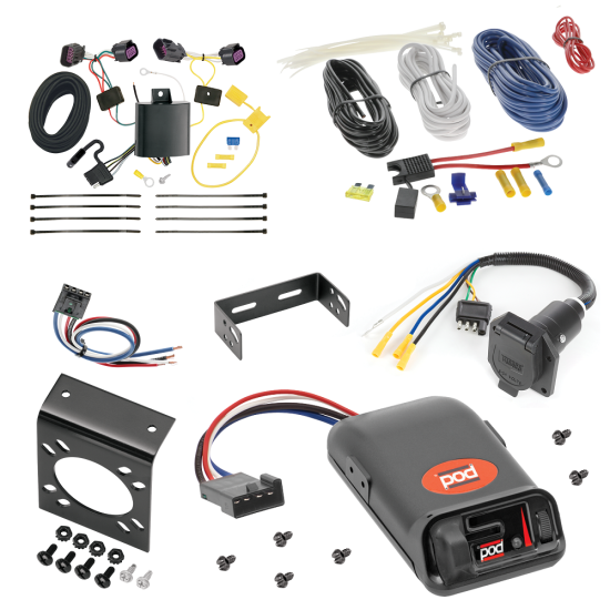 For 2015-2023 RAM ProMaster City 7-Way RV Wiring + Pro Series POD Brake Control + Generic BC Wiring Adapter By Tekonsha