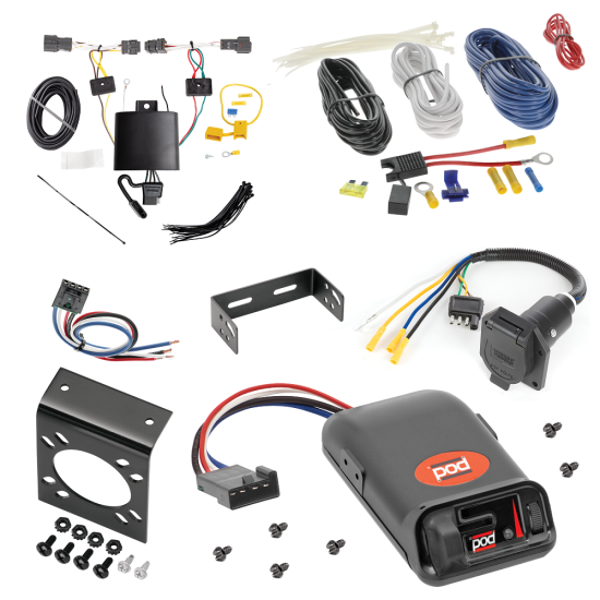 For 2020-2024 KIA Soul 7-Way RV Wiring + Pro Series POD Brake Control + Generic BC Wiring Adapter (Excludes: w/LED Taillights Models) By Tekonsha