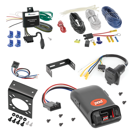 For 1990-1993 Mazda B-Series 7-Way RV Wiring + Pro Series POD Brake Control + Generic BC Wiring Adapter By Tekonsha