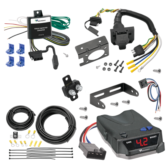 For 1984-1990 Jeep Wagoneer 7-Way RV Wiring + Tekonsha BRAKE-EVN Brake Control + Generic BC Wiring Adapter By Tekonsha