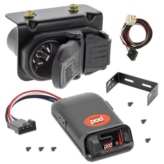 For 2015-2020 GMC Sierra 2500 HD 7-Way RV Wiring + Pro Series POD Brake Control + Plug & Play BC Adapter By Tekonsha