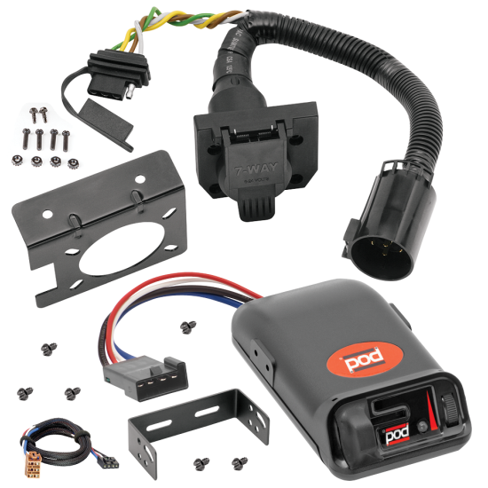 For 2001-2002 GMC Sierra 2500 HD 7-Way RV Wiring + Pro Series POD Brake Control + Plug & Play BC Adapter By Reese Towpower