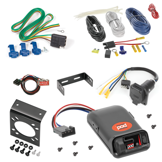 For 2017-2024 Ford F-550 Super Duty 7-Way RV Wiring + Pro Series POD Brake Control + Plug & Play BC Adapter By Reese Towpower