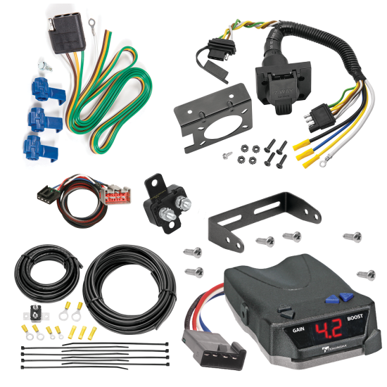 For 2008-2016 Ford F-550 Super Duty 7-Way RV Wiring + Tekonsha BRAKE-EVN Brake Control + Plug & Play BC Adapter By Reese Towpower