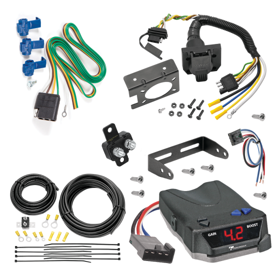 For 1991-1997 Toyota Land Cruiser 7-Way RV Wiring + Tekonsha BRAKE-EVN Brake Control + Generic BC Wiring Adapter By Reese Towpower