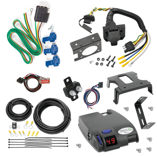 For 2017-2024 Ford F-550 Super Duty 7-Way RV Wiring + Tekonsha Primus IQ Brake Control + Plug & Play BC Adapter By Reese Towpower