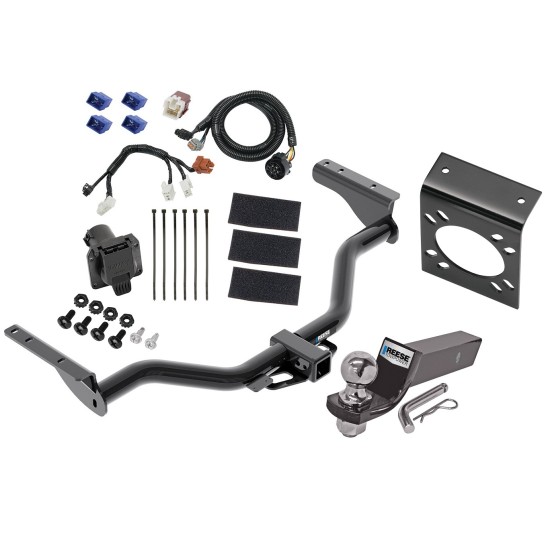 Reese Complete Tow Package For 13-20 Nissan Pathfinder 14-20 Infiniti QX60 w/ 7-Way RV Wiring Harness Kit 2" Ball and Mount Bracket 2" Receiver Class 3