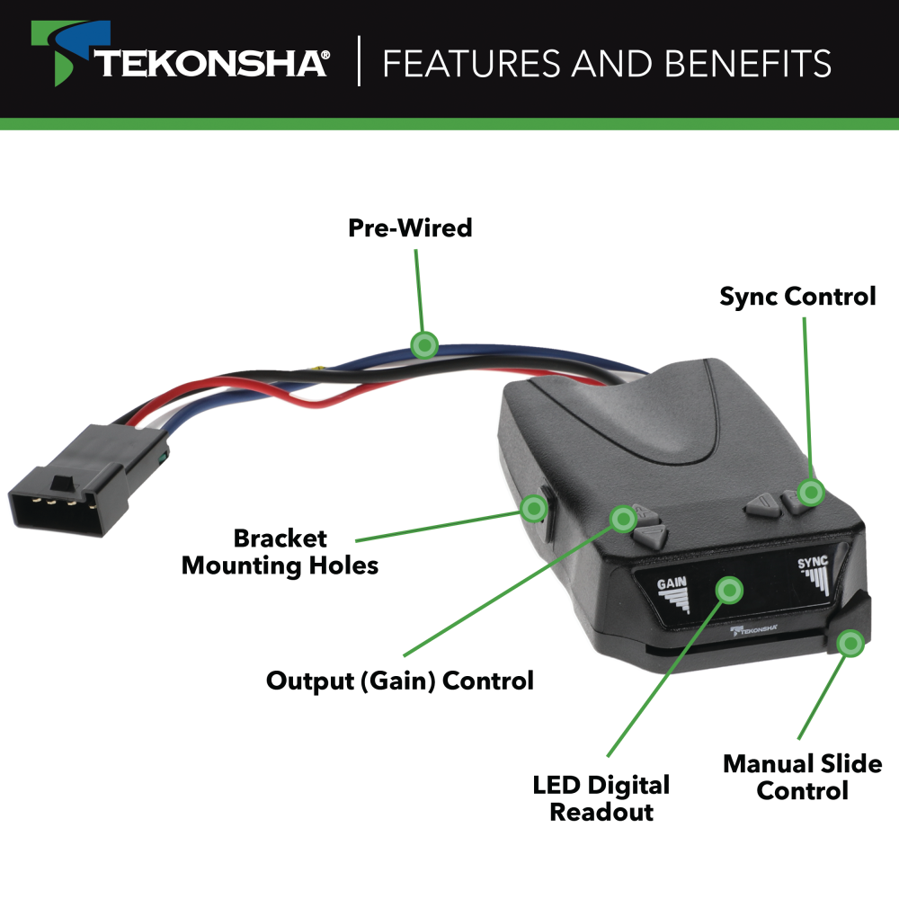 For 2005-2023 Nissan Frontier Tekonsha Brakeman IV Brake Control + Plug & Play BC Adapter (For w/Factory Tow Package Models) By Tekonsha