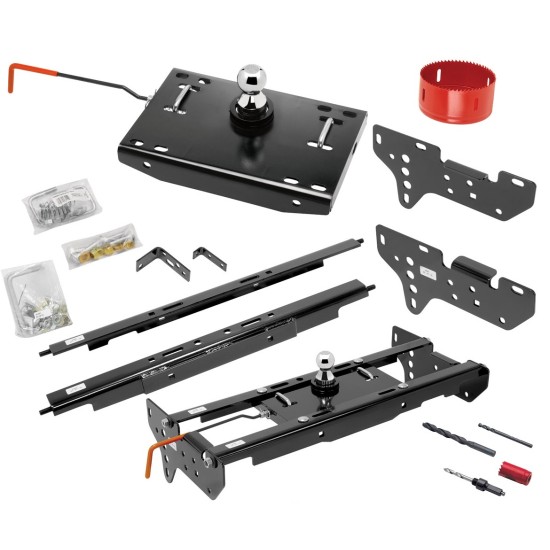 Draw-Tite Gooseneck Trailer Hitch w/ Hole Saw for 99-16 Ford F250 F350 Turnover w/ Brackets Rails Under Bed 2-5/16" Ball