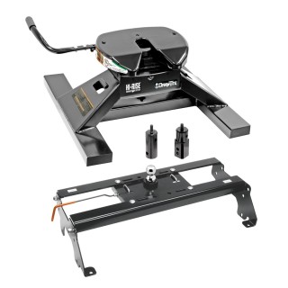 Draw-Tite Gooseneck Trailer Hitch w/ 18K 5th Fifth Wheel Adapter for 03-12 Dodge Ram 2500 3500 06-08 1500 Mega Cab Turnover w/ Brackets Rails Under Bed 2-5/16" Ball