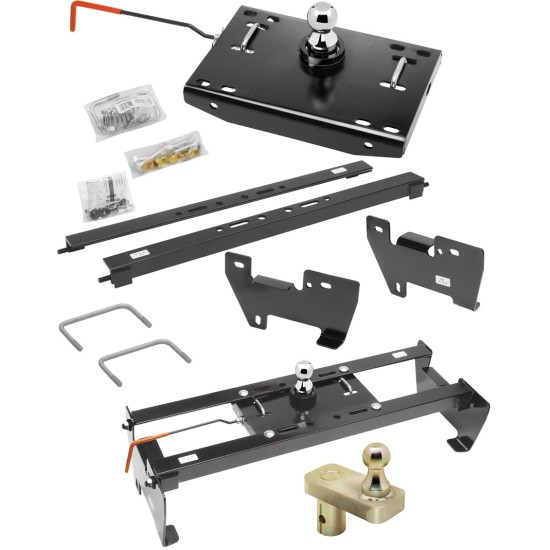 Draw-Tite Gooseneck Trailer Hitch w/ 5" Offset Ball for 02-08 Dodge Ram 1500 Turnover w/ Brackets Rails Under Bed 2-5/16" Ball Excluding Mega Cab