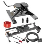 Draw-Tite Gooseneck Trailer Hitch Kit Deluxe w/ 18K 5th Fifth Wheel Adapter In-Bed Wiring and Hole Saw for 02-08 Dodge Ram 1500 Turnover w/ Brackets Rails Under Bed 2-5/16" Ball Excluding Mega Cab