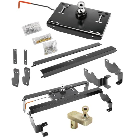 Draw-Tite Gooseneck Trailer Hitch w/ 5" Offset Ball for 09-20 Dodge Ram 1500 Turnover w/ Brackets Rails Under Bed 2-5/16" Ball Excluding Air Suspension